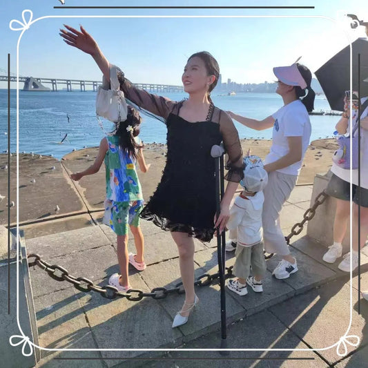 Rika Sak Amputee Girl Beautiful Legs Stocking Seaside Travel