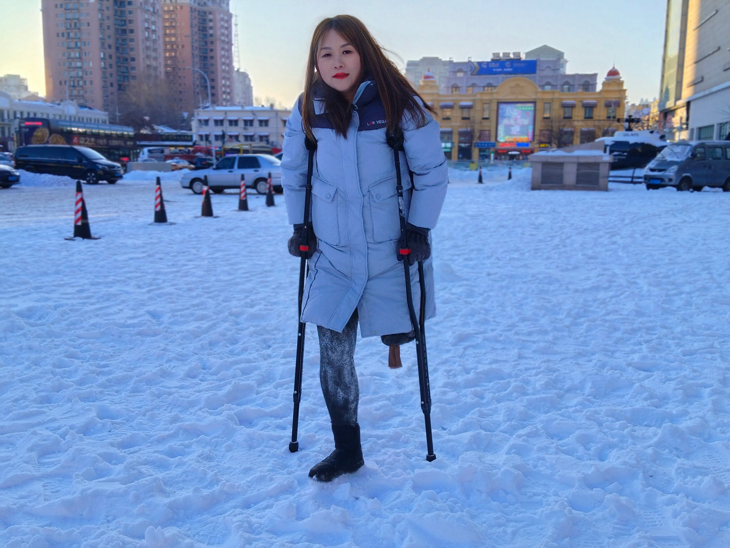 Grace, a Sak girl, went out to play in the snow.
