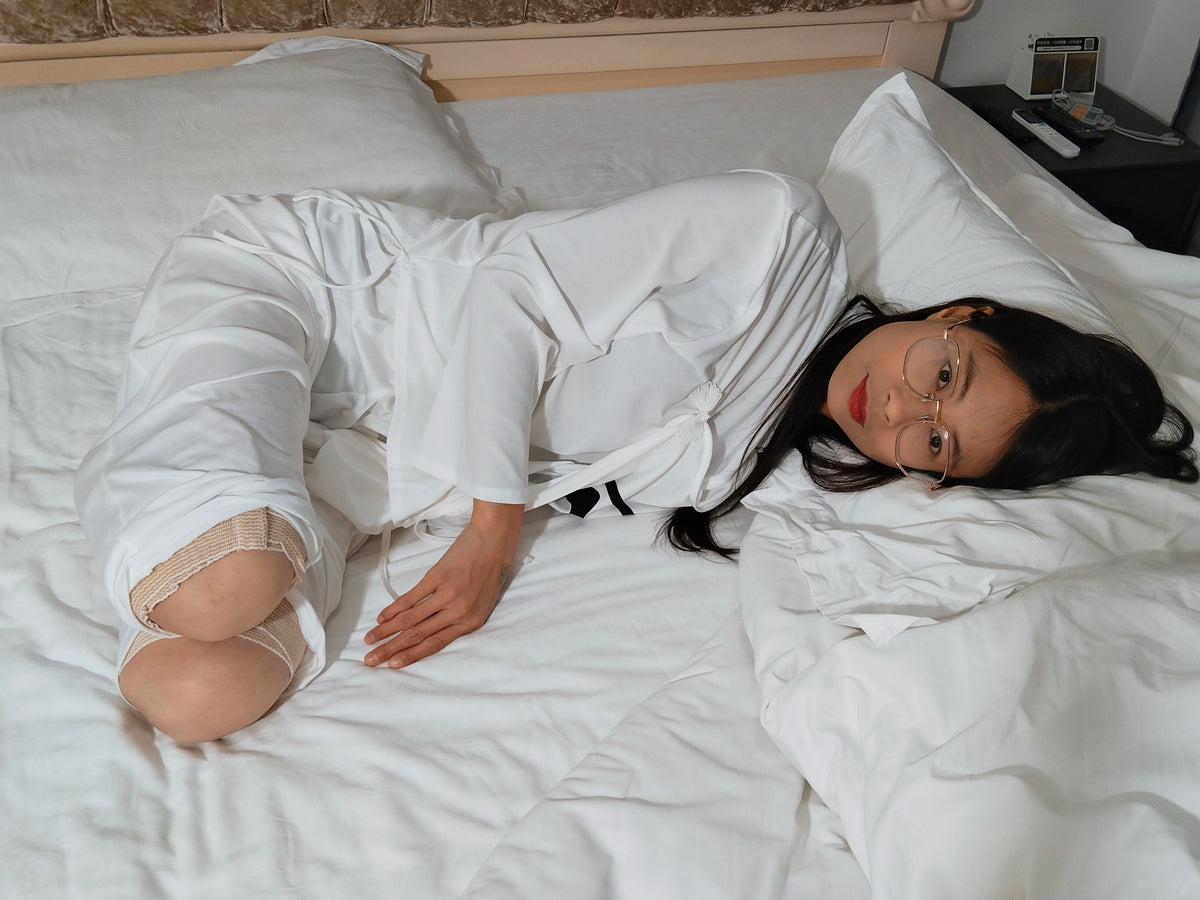 Hazel the DBK Girl - Getting Dressed and Relaxing in White Loungewear