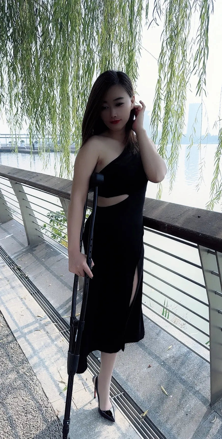 Emma: Rhd Amputee Girl - Black Dress - AmputeeClub