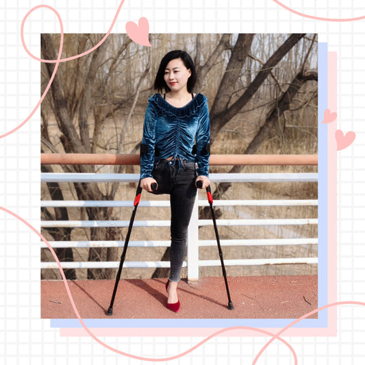 Emma:Elbow crutches walking AmputeeClub