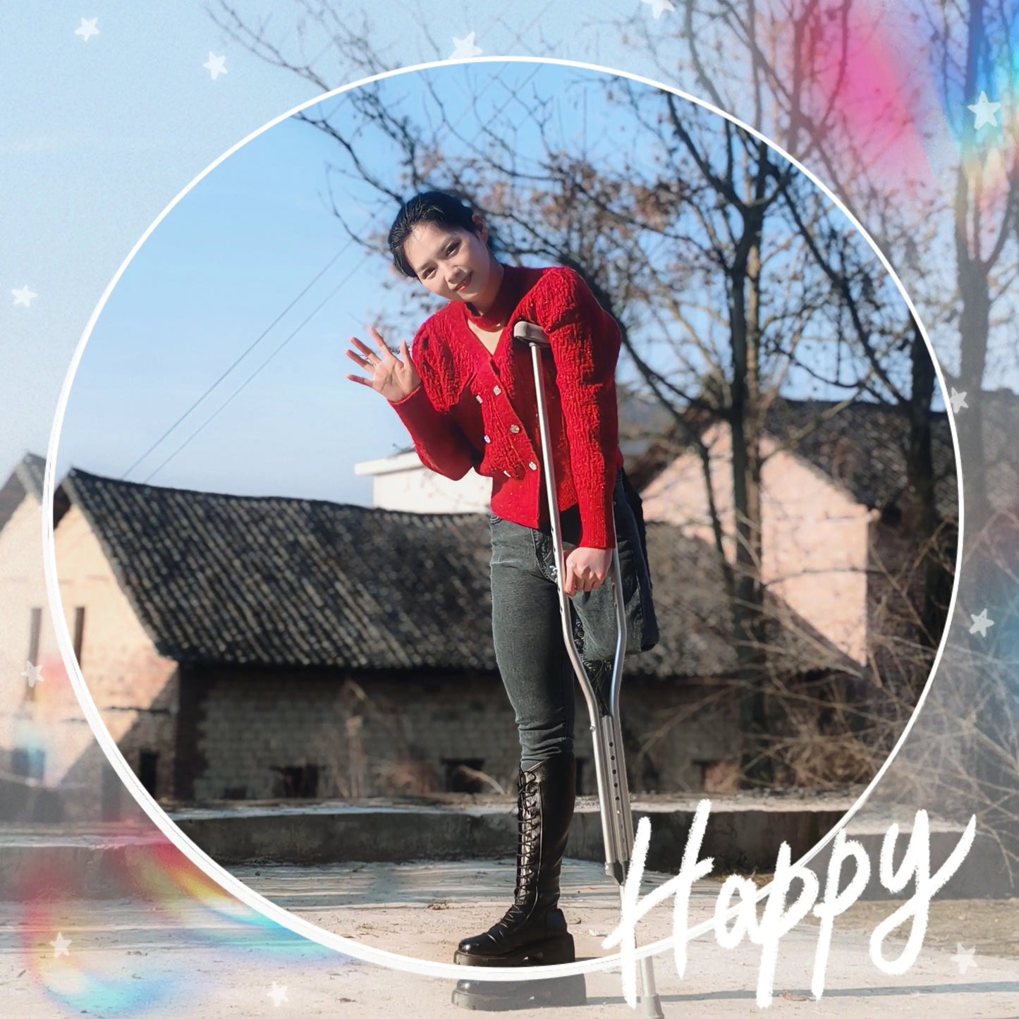 Alisa: Sak girl flies a kite AmputeeClub