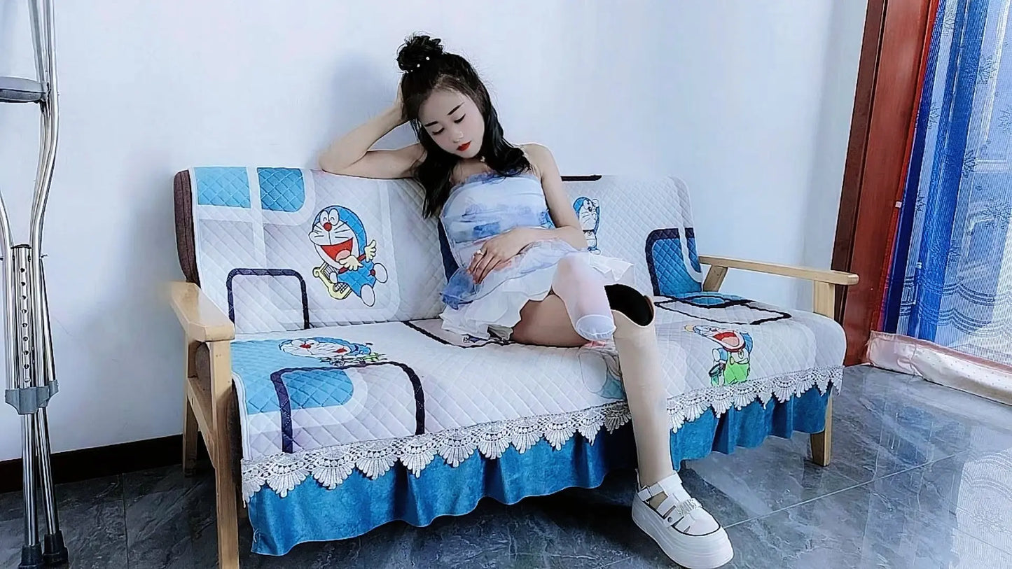 Cece: DBK Amputee Girl in bed AmputeeClub
