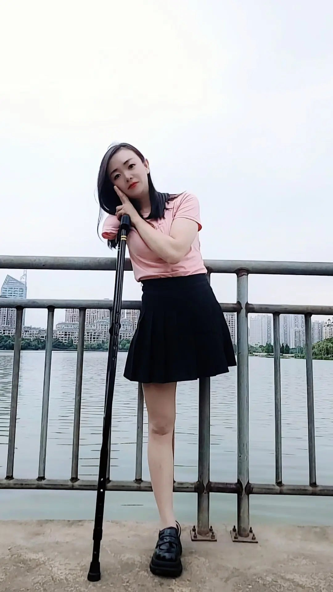 Mila: Ooe Amputee Girl takes a walk by the river AmputeeClub