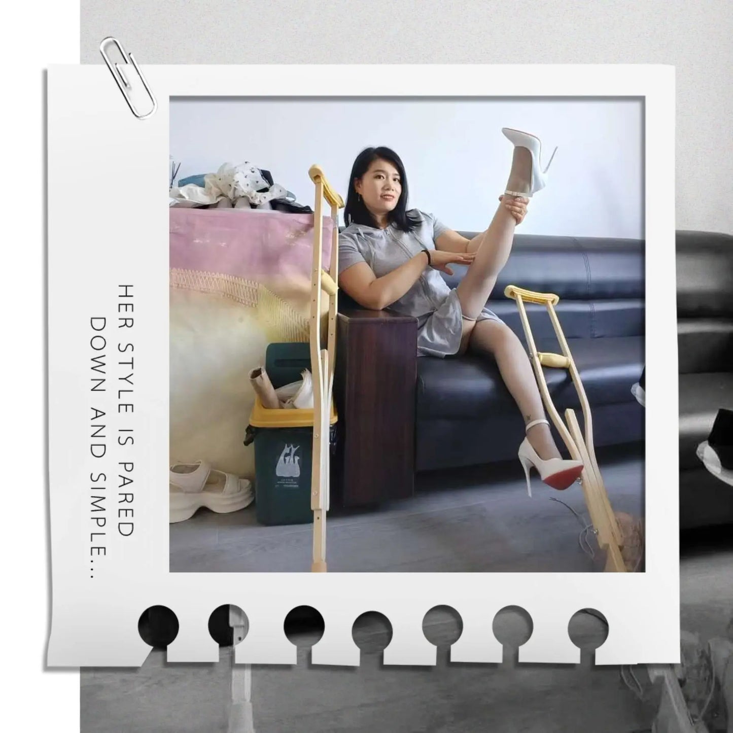 Carrie: Polio Lady practices walking at home AmputeeClub