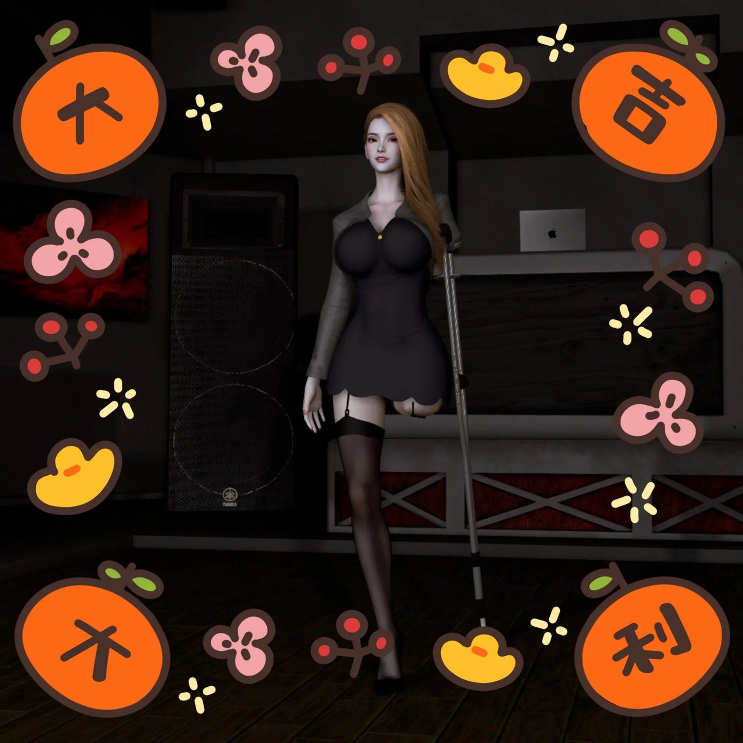Animation:Ooe Amputee Girl dancing AmputeeClub