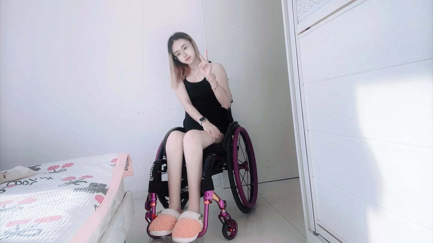 Zoe: Paraplegic Girl - Black stockings AmputeeClub