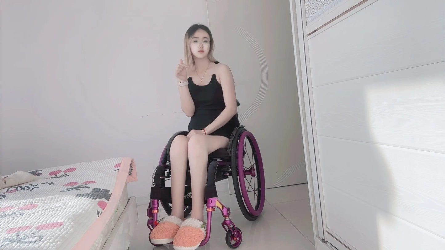 Zoe: Paraplegic Girl - Black stockings AmputeeClub