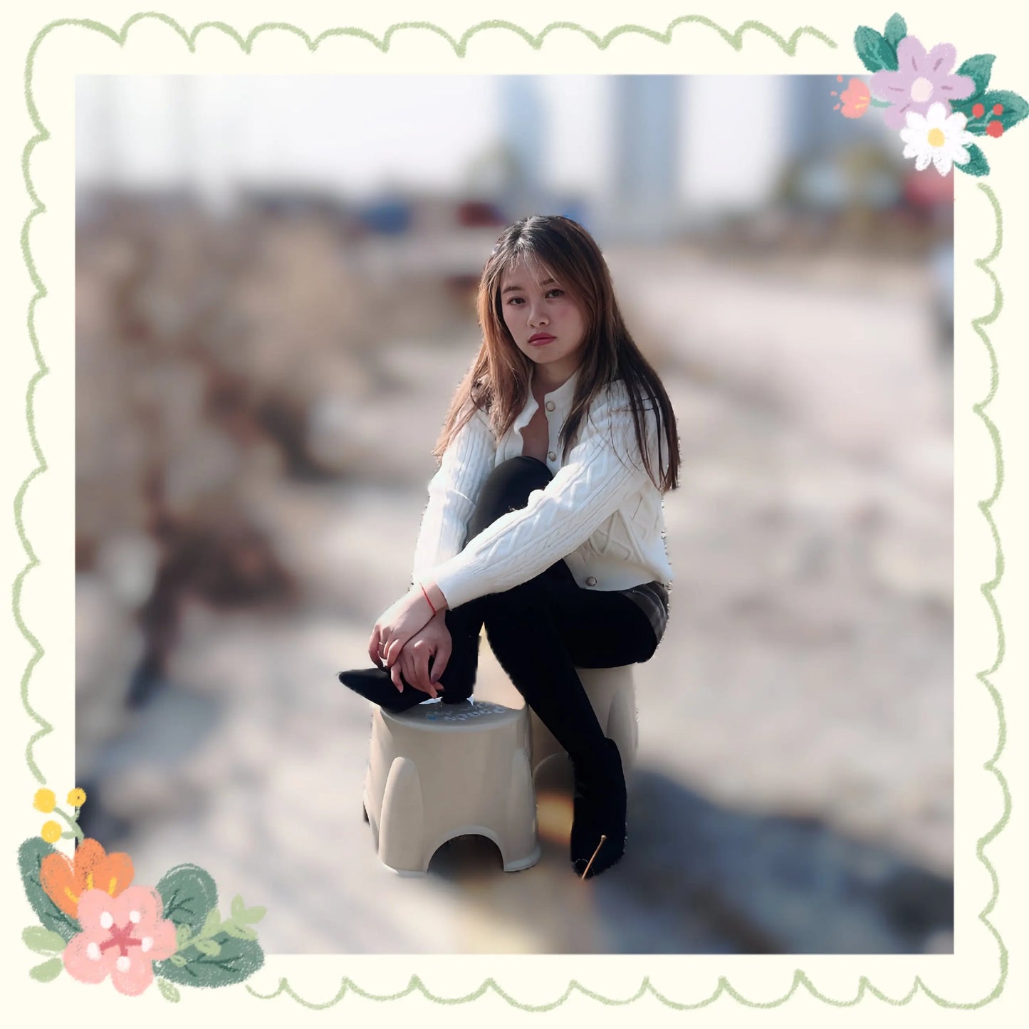 Miki: Polio Girl - Walking on a Pair of Benches AmputeeClub