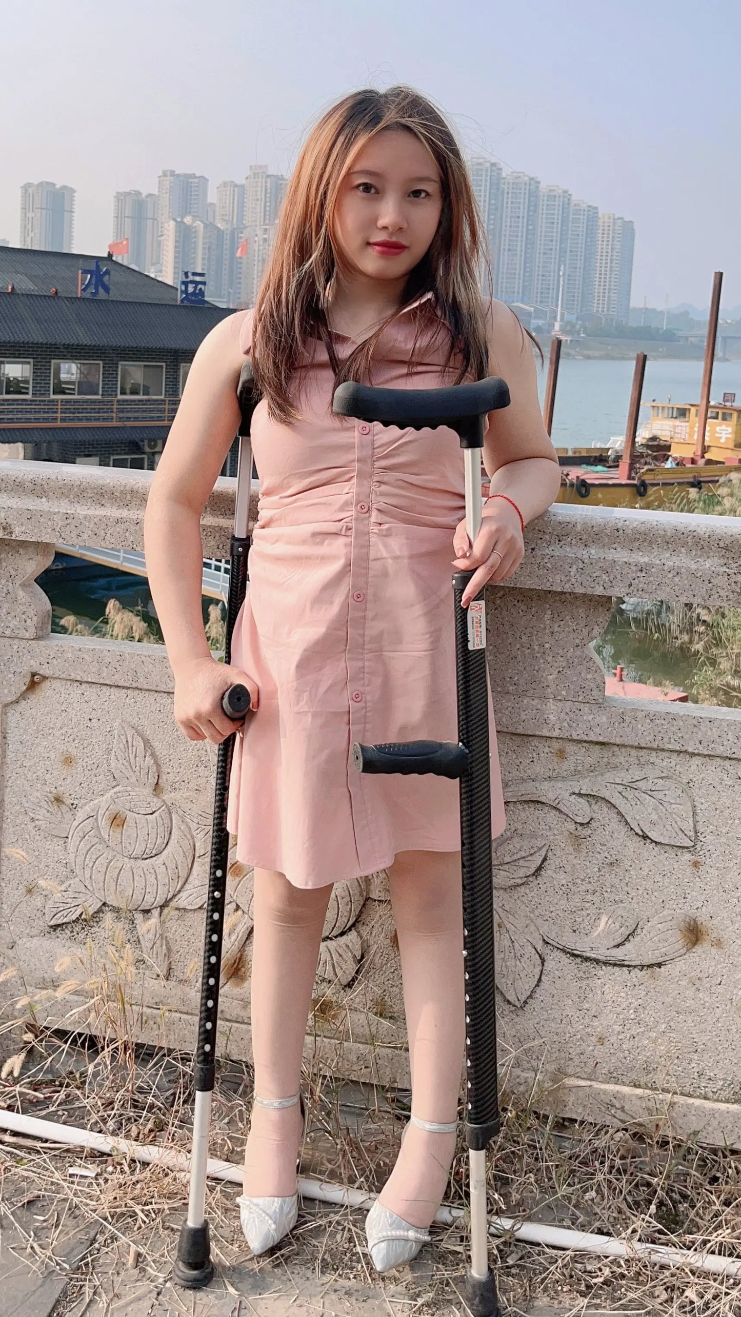 Miki: Polio Girl - Walking on the riverbank AmputeeClub