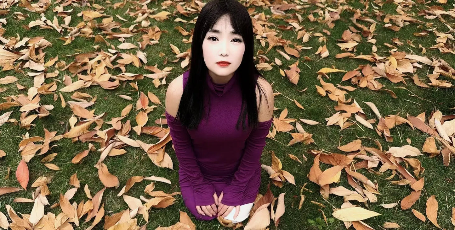 Sally:Dak Amputee girl - A small forest covered in golden fallen leaves AmputeeClub