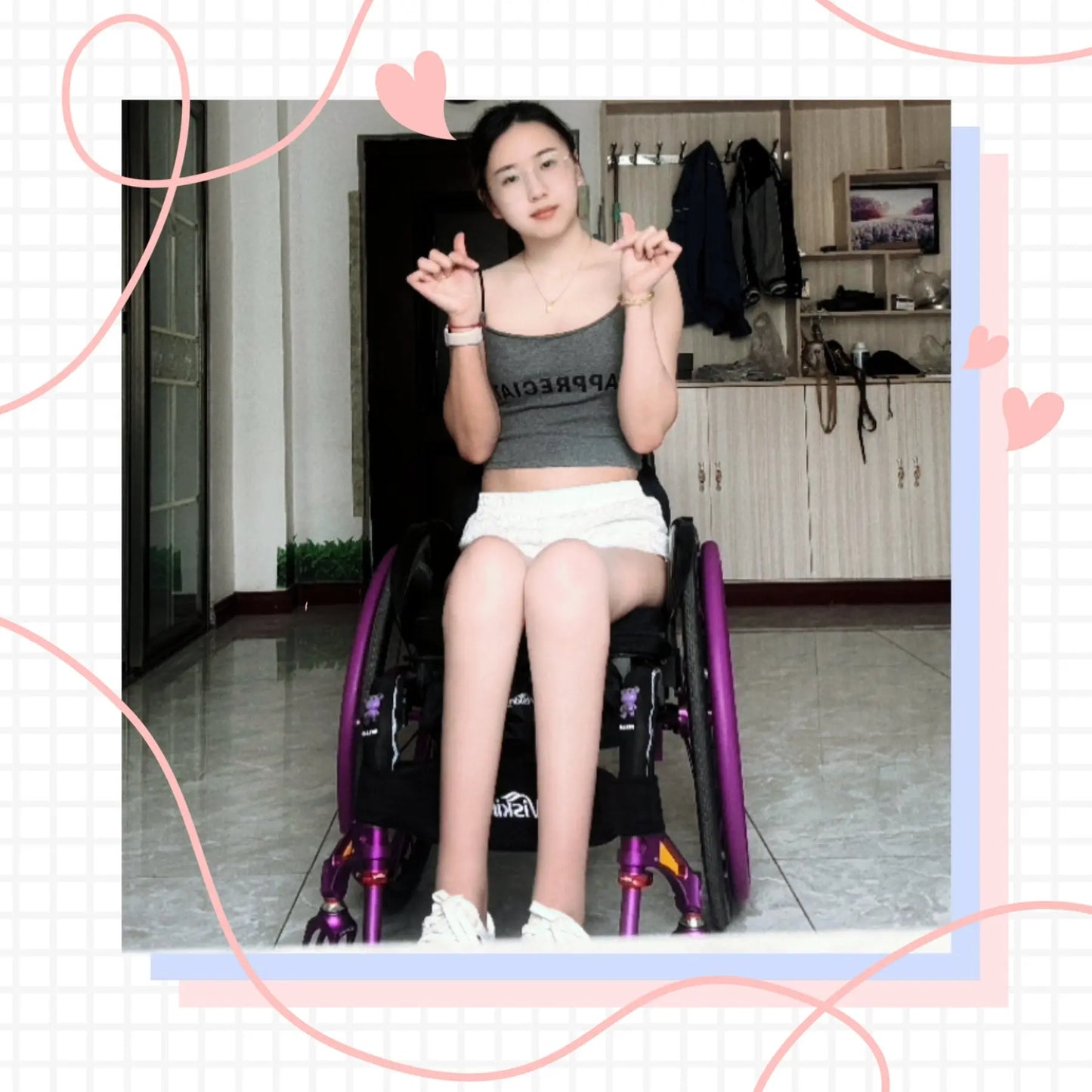 Zoe: Paraplegic Girl - Wearing Shoes and Socks AmputeeClub