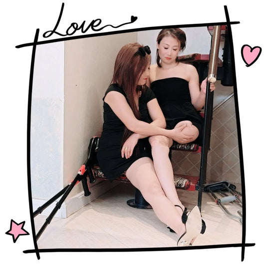 Emma and Ayla: 2 Amputee girls - trying on clothes AmputeeClub