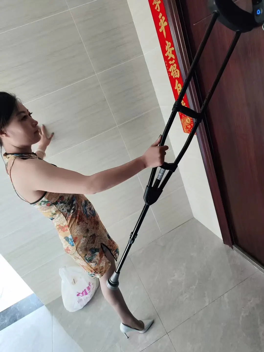 Emma: RHD Amputee Girl - Cute Maid AmputeeClub