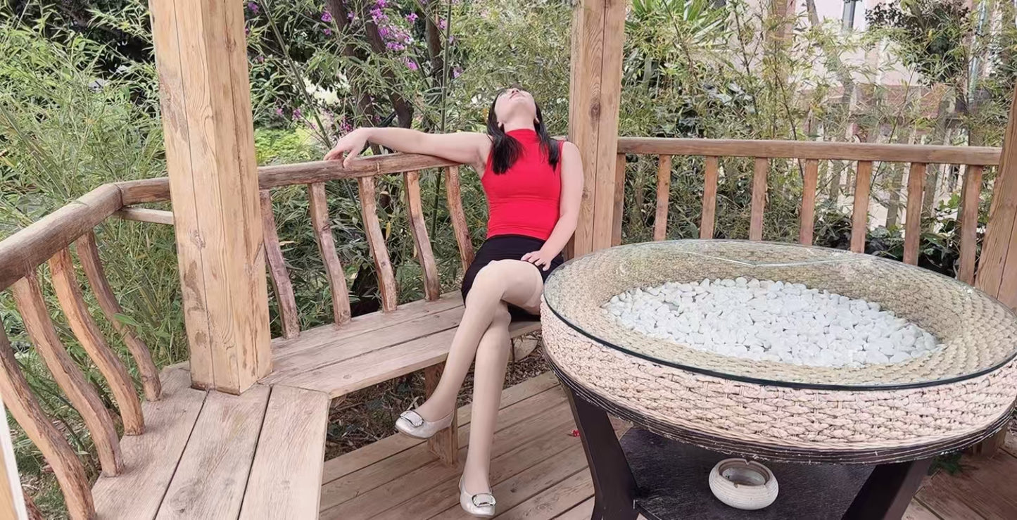 Sally: Dak Amputee Girl - Red clothed girl wearing a pair of prosthetic limbs