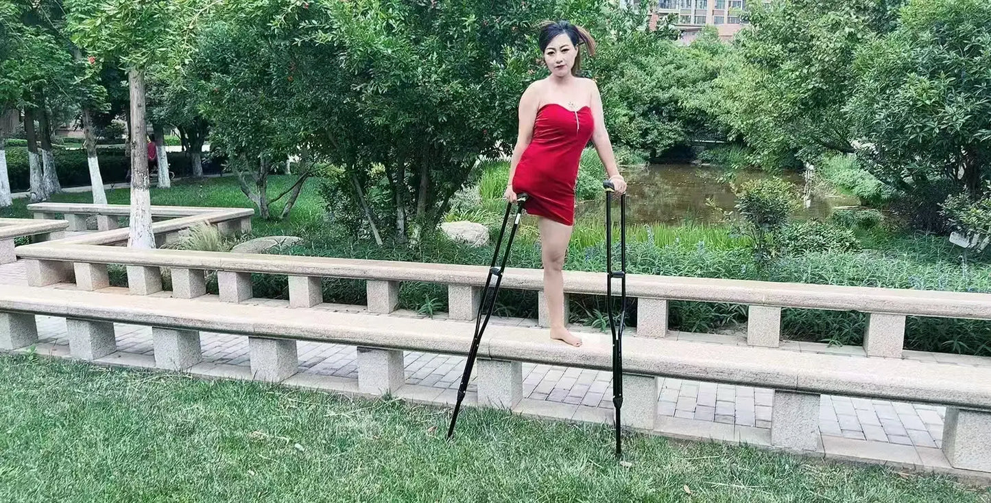 Emma: RHD Amputee Girl - Red strapless dress AmputeeClub