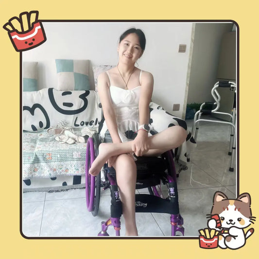 Zoe: Paraplegic Girl - rhinestone sandals and black stockings - AmputeeClub