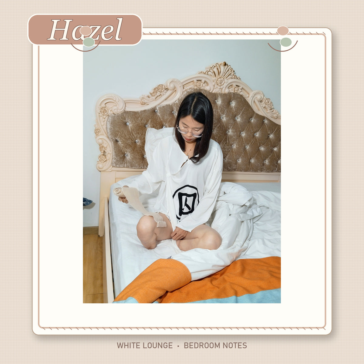 Hazel the DBK Girl - Getting Dressed and Relaxing in White Loungewear