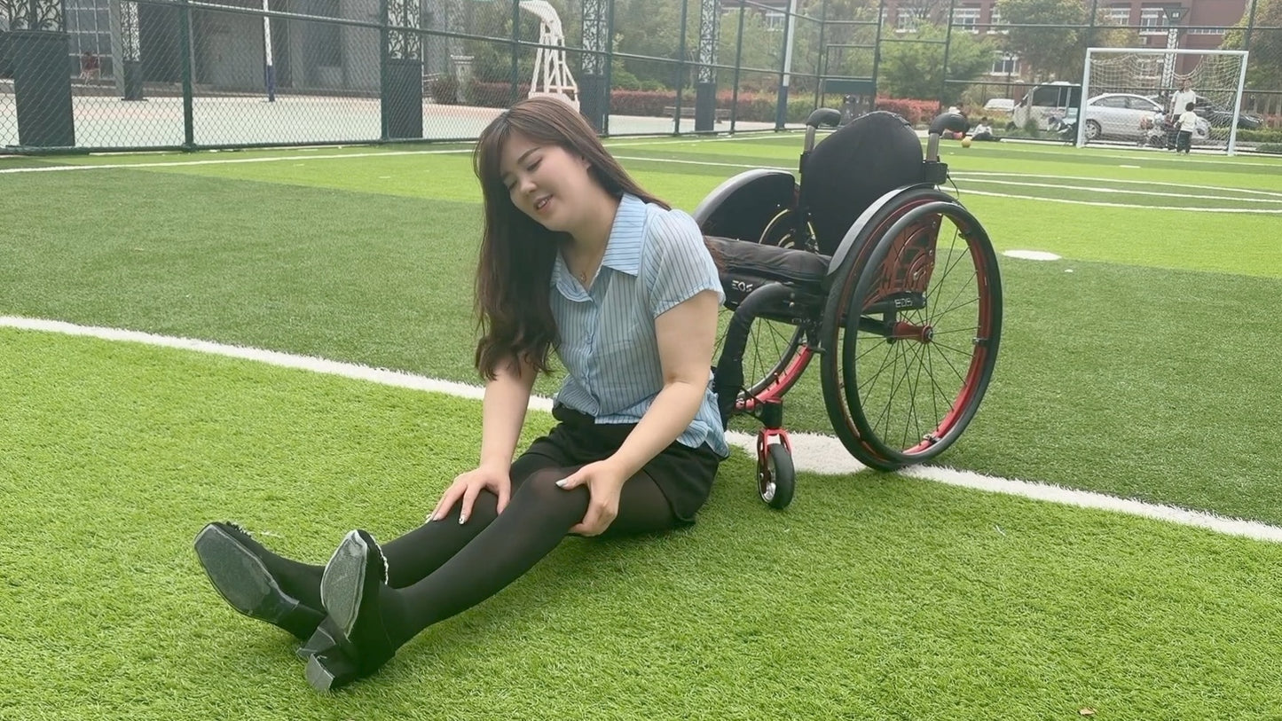 The Para Girl Fiona – Black Stockings, High Heels, Beautiful Legs, Wheelchair Transfer