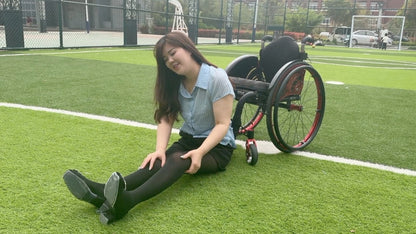 The Para Girl Fiona – Black Stockings, High Heels, Beautiful Legs, Wheelchair Transfer