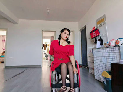 Carrie: Polio Lady - Cleaning Foot Experience in Black Stockings AmputeeClub