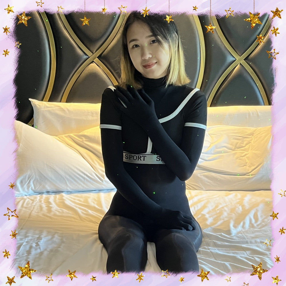 Zoe: Paraplegic Girl Black Bodystockings Transforms into Sailor Uniform AmputeeClub