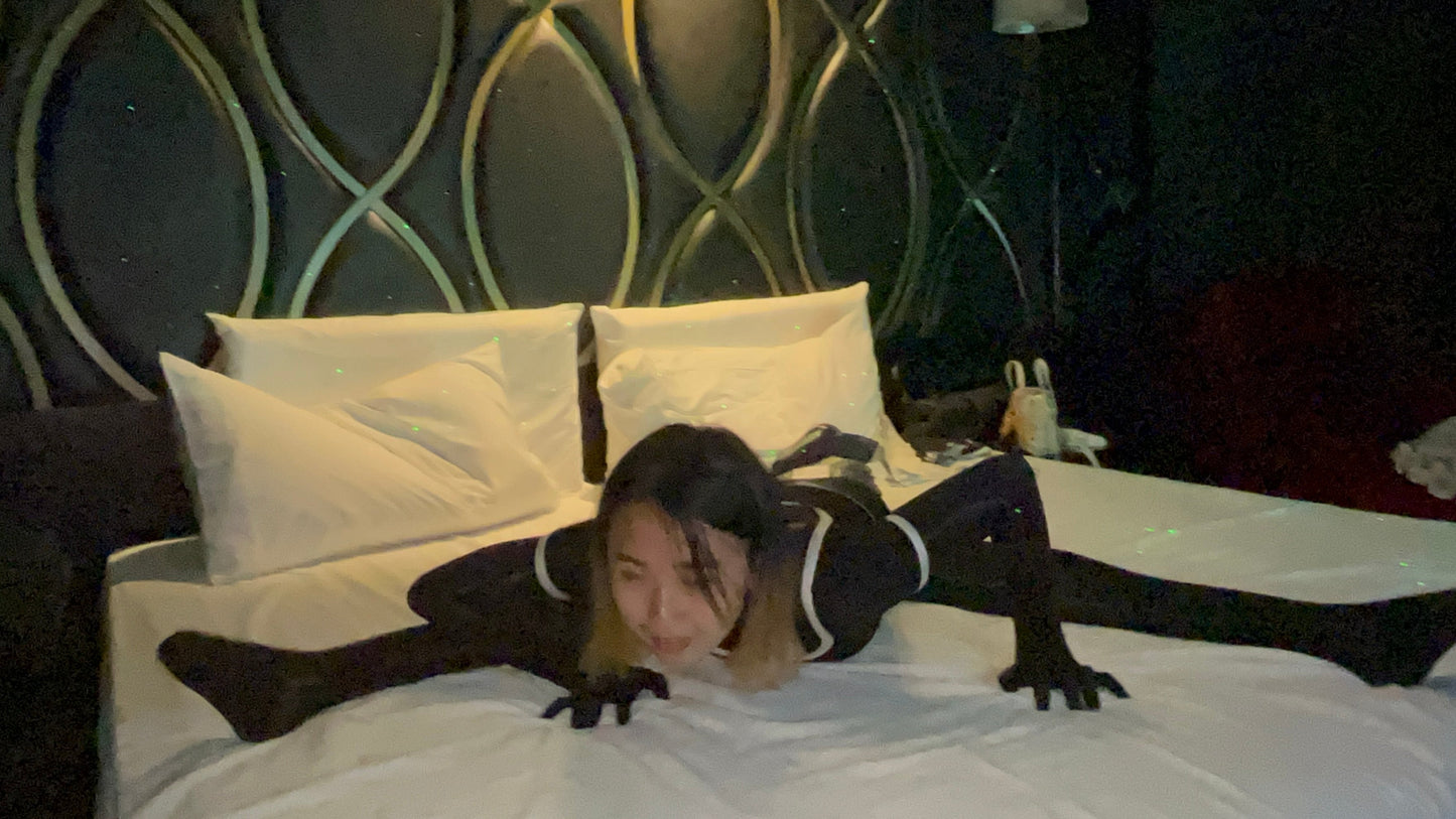 Zoe: Paraplegic Girl Black Bodystockings Transforms into Sailor Uniform AmputeeClub