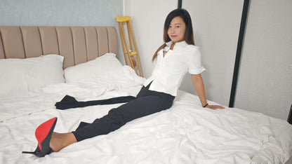 Emma: Shd Amputee Girl - Silver High Heels