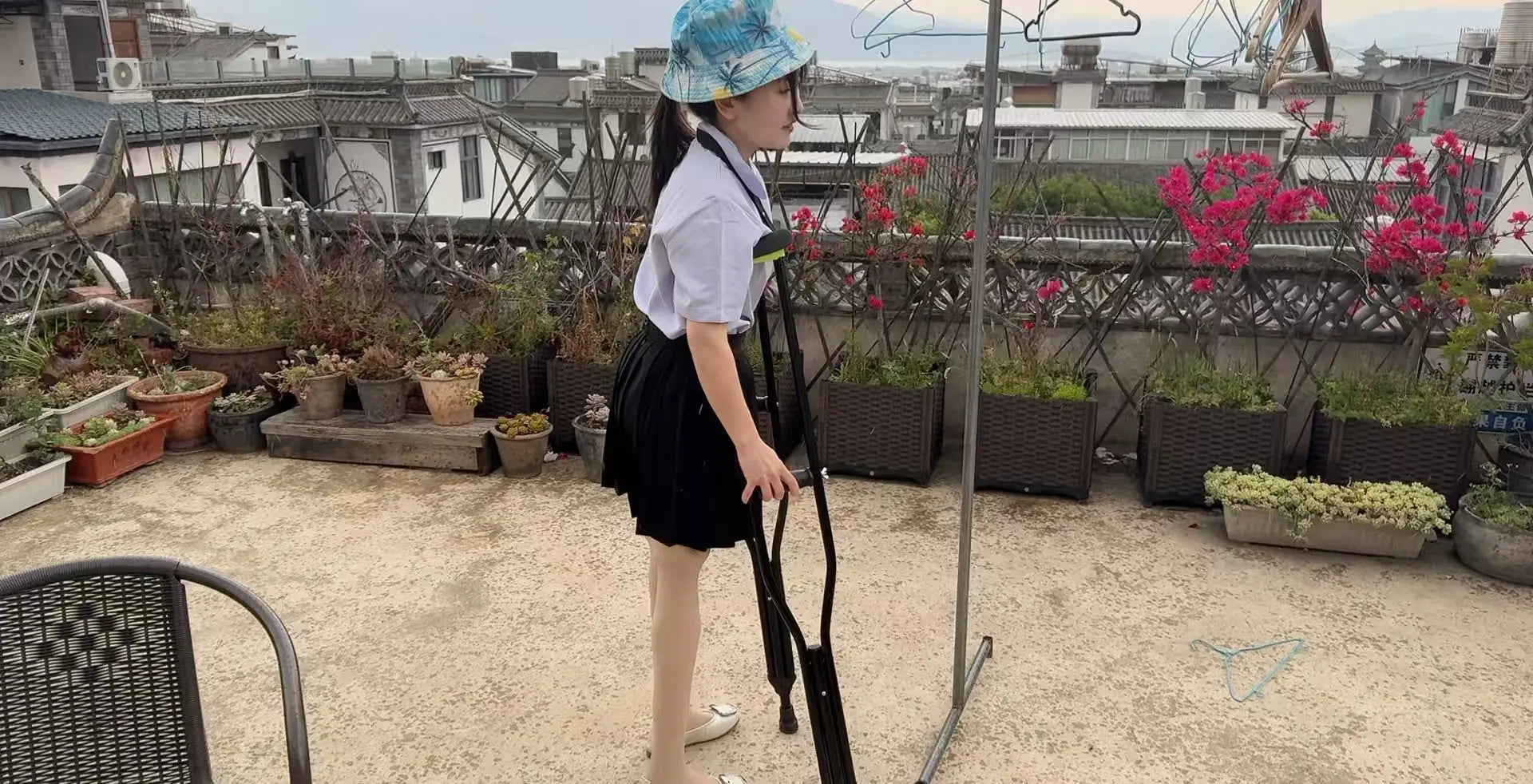 Sally: Dak Amputee Girl - Home Alone in Uniform