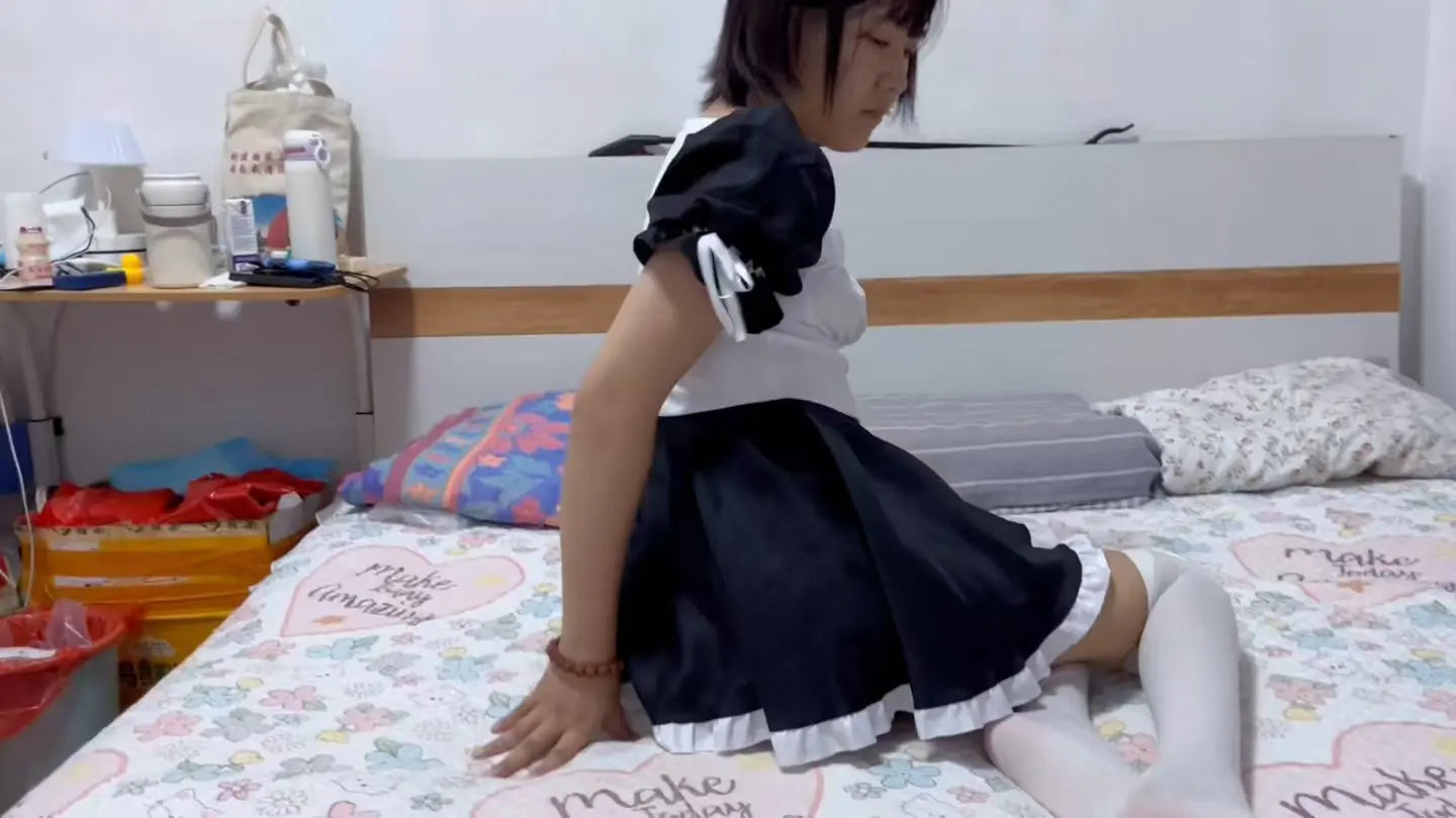 Mia: Paraplegic Girl wearing white stockings