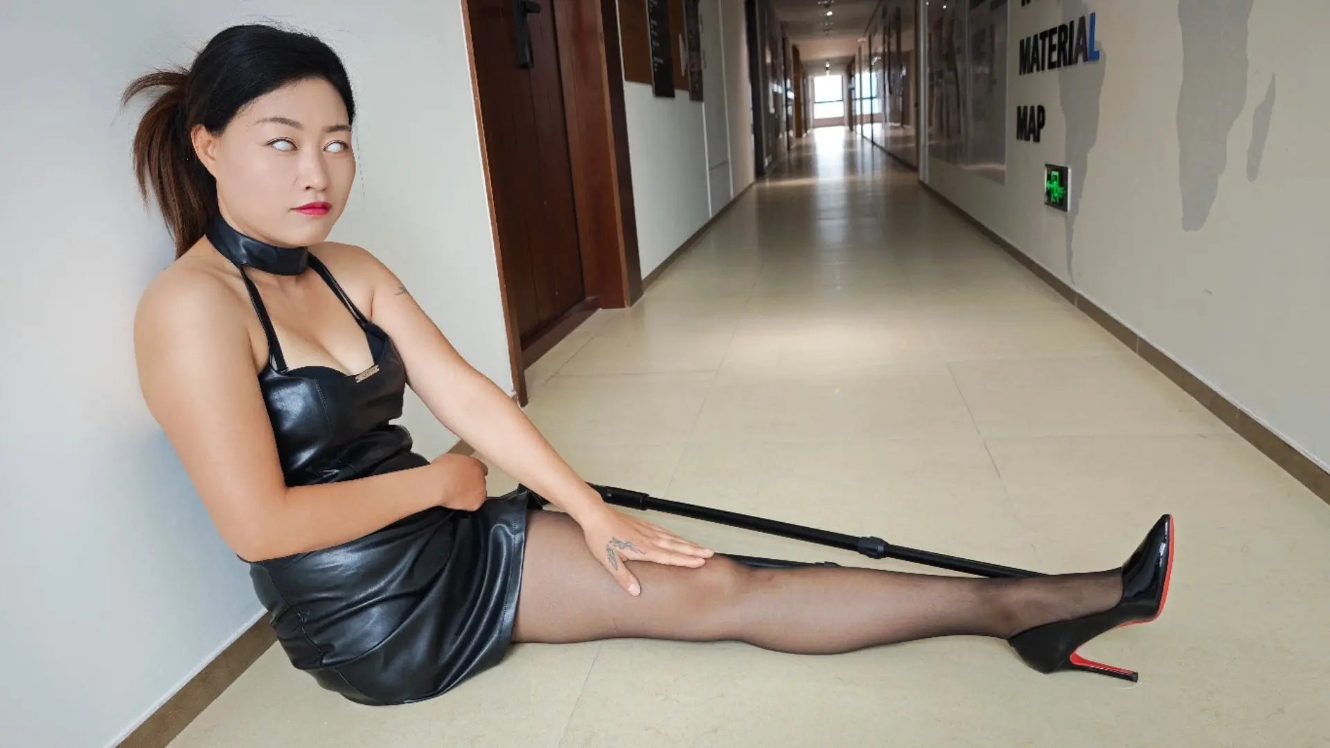 Emma: Shd Amputee Girl - Playing the role of a blind person AmputeeClub