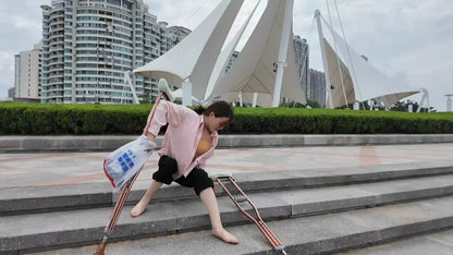 Rose The Polio Girl takes off her shoes and socks and plays on the beach AmputeeClub