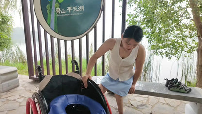 Shera: Paraplegic Girl changing into high heels on a park bench AmputeeClub