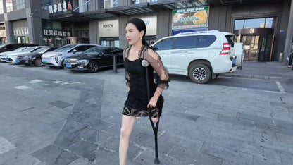 Rika Sak Amputee Girl Beautiful Legs Stocking Seaside Travel