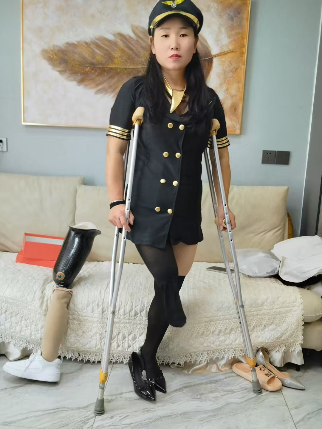 New model, new Video Gigi Sak Amputee girl Halloween special featured video