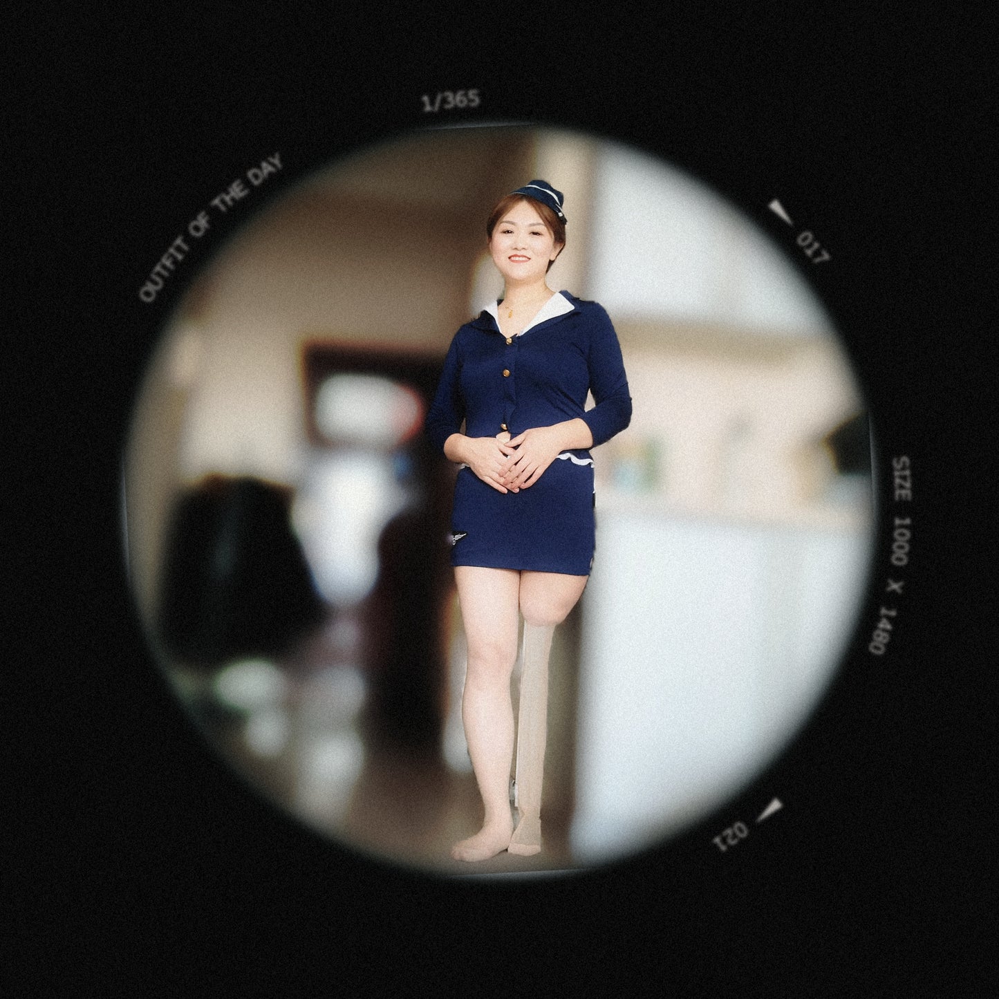 Grace: Sak Cosplaying in an airline stewardess uniform