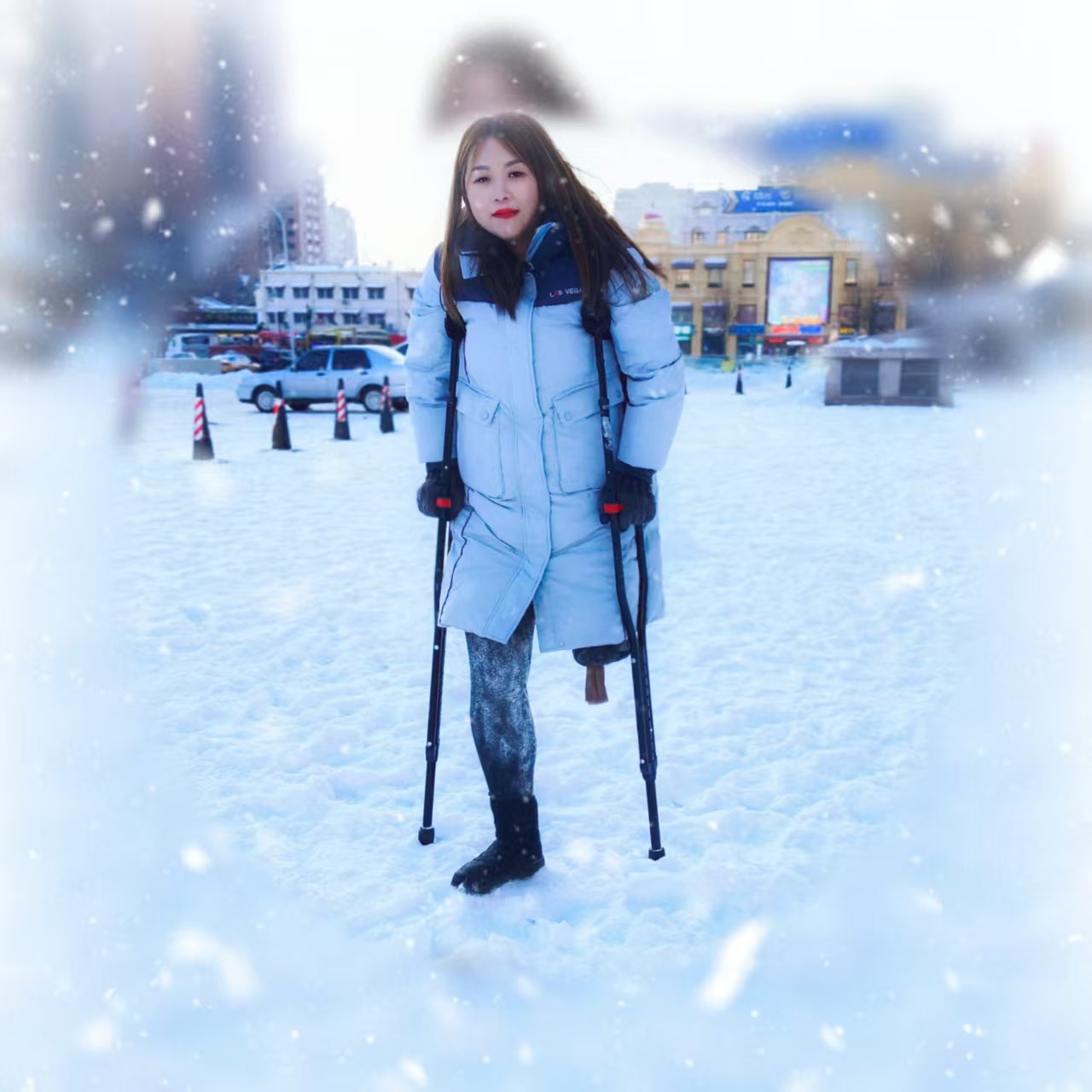 Grace, a Sak girl, went out to play in the snow.