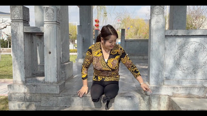 Tina, an Amputee Girl - Walking in the Park Using Her Amputated Limb