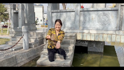 Tina, an Amputee Girl - Walking in the Park Using Her Amputated Limb