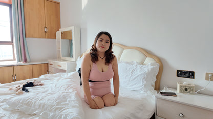 Tina, an amputee girl, demonstrates how to transfer limbs using a bench as a teaching aid.