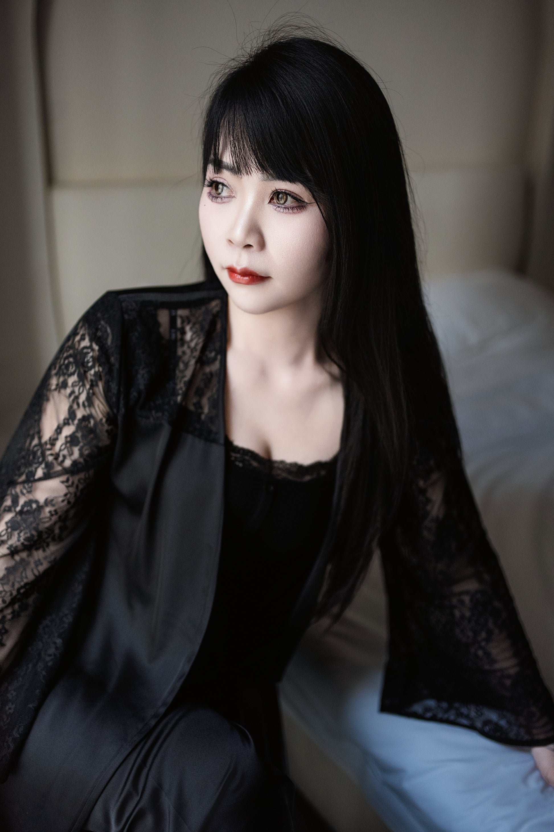 The Para Girl Nora - Sexy Black Stockings and Nightgown