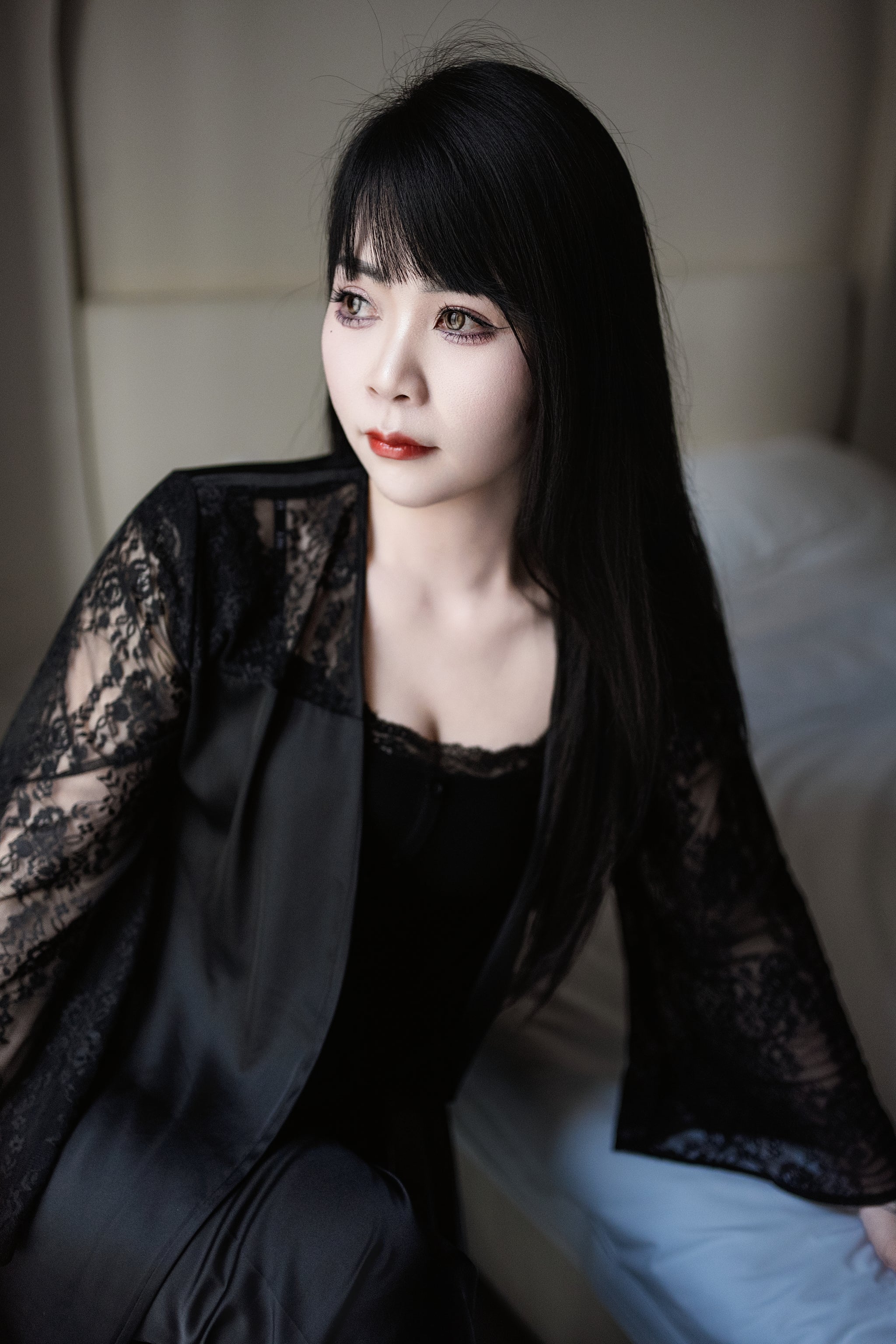 The Para Girl Nora - Sexy Black Stockings and Nightgown