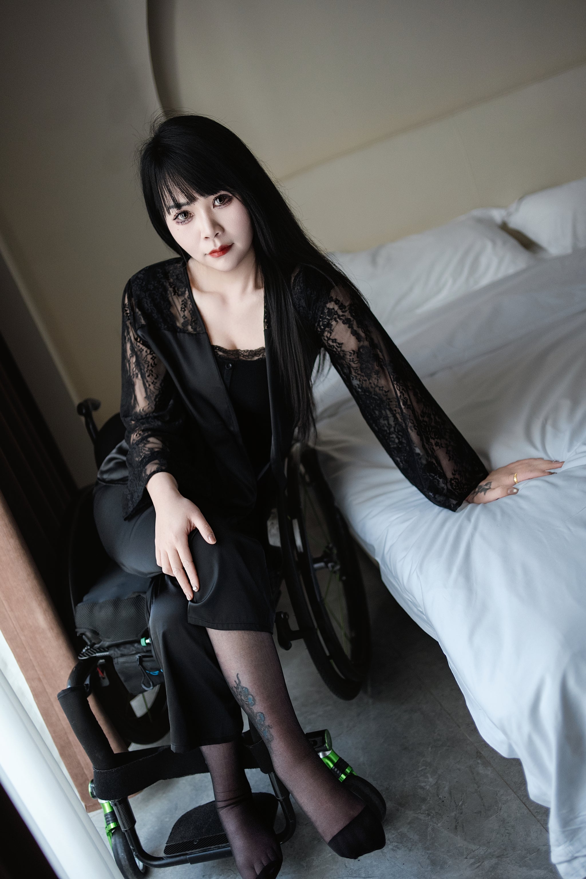 The Para Girl Nora - Sexy Black Stockings and Nightgown