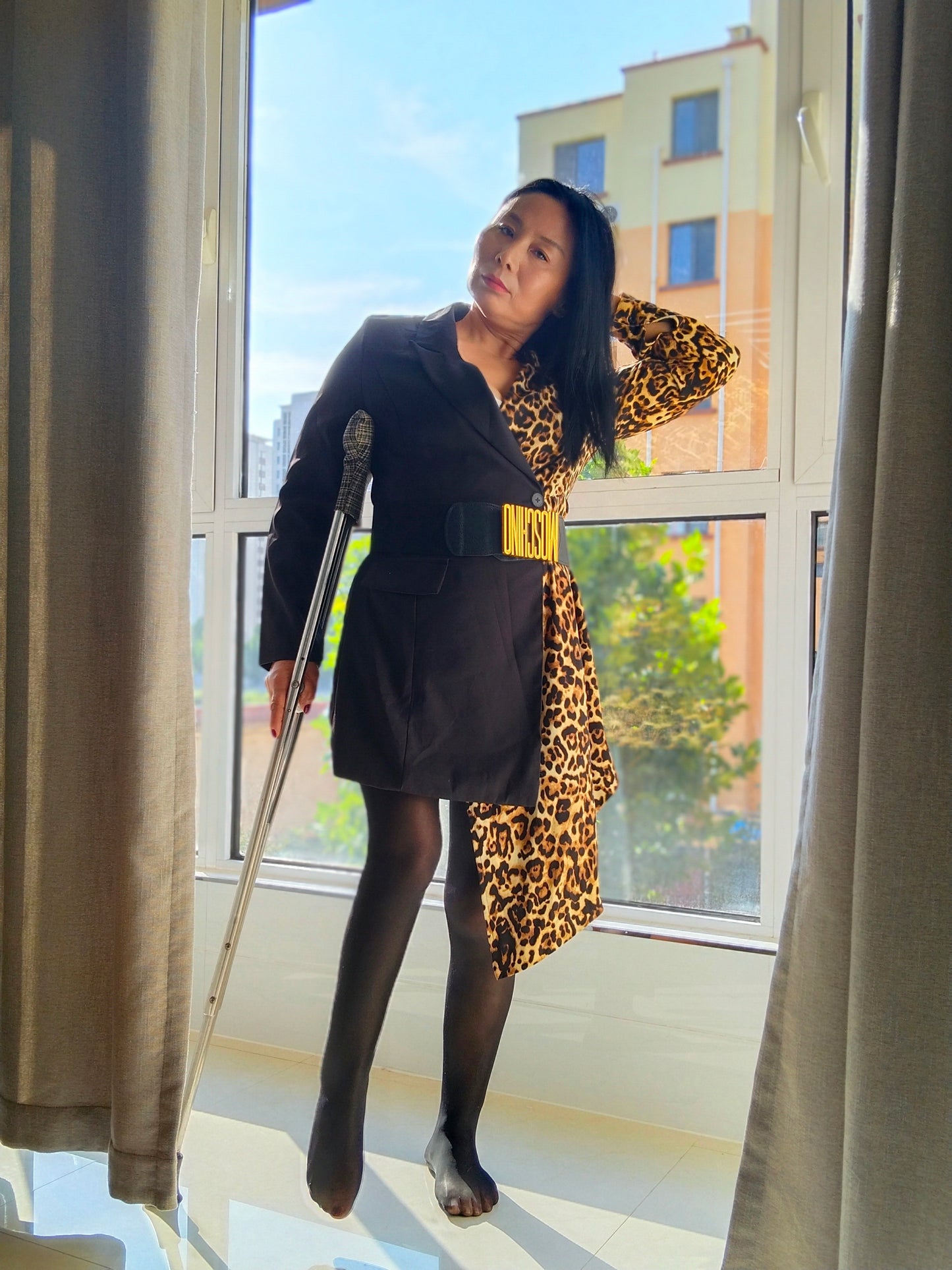 Liona, the Polio Girl — Leopard Print, Black Stockings, and a Drive to Pick Up a Package