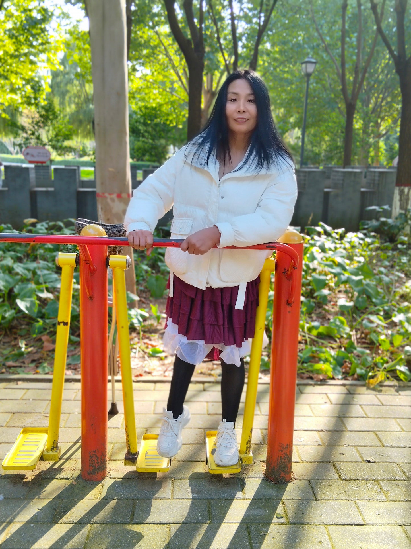 Liona, the Polio Girl - Driving to the park, using crutches to try out the gym equipment