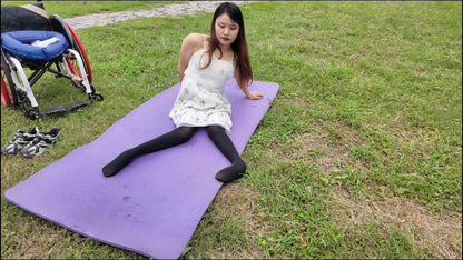 Shera: Paraplegic Girl - Yoga on the Park Lawn
