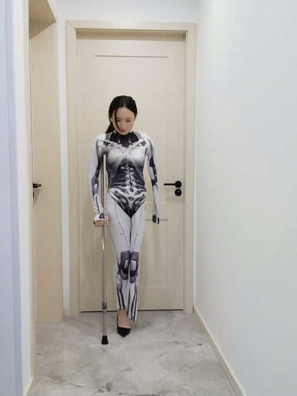 Beibei: OOE Amputee Girl cosplaying as a mechanical girl in an electric wheelchair.