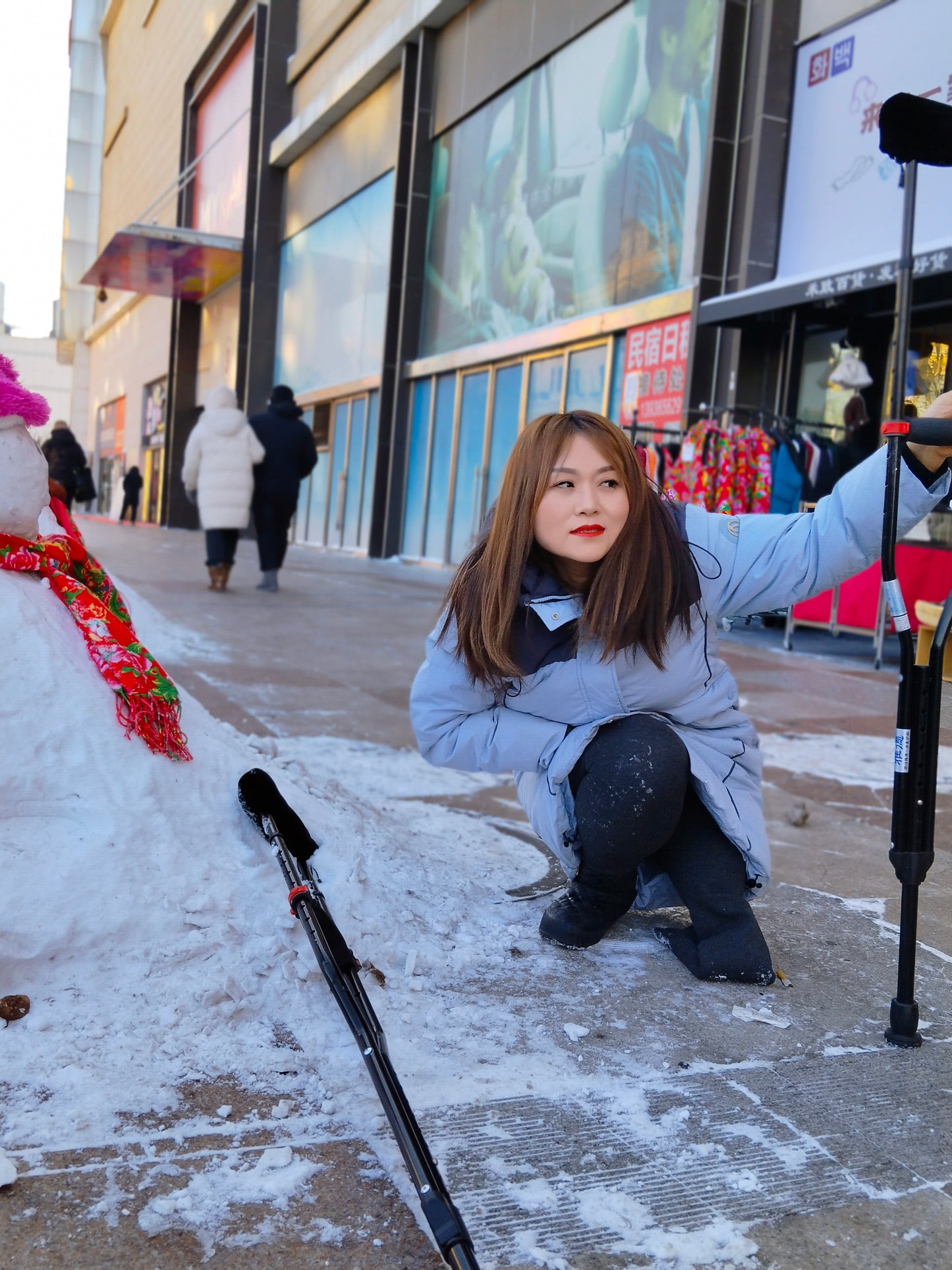 Grace, a Sak girl, went out to play in the snow.