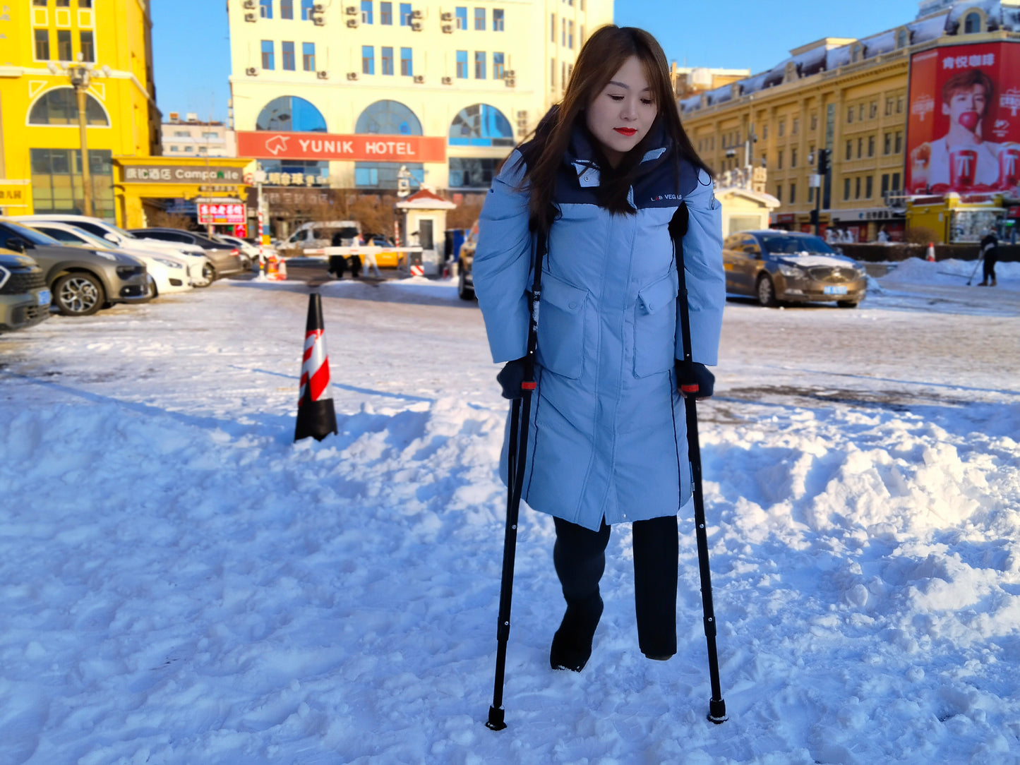 Grace, a Sak girl, went out to play in the snow.