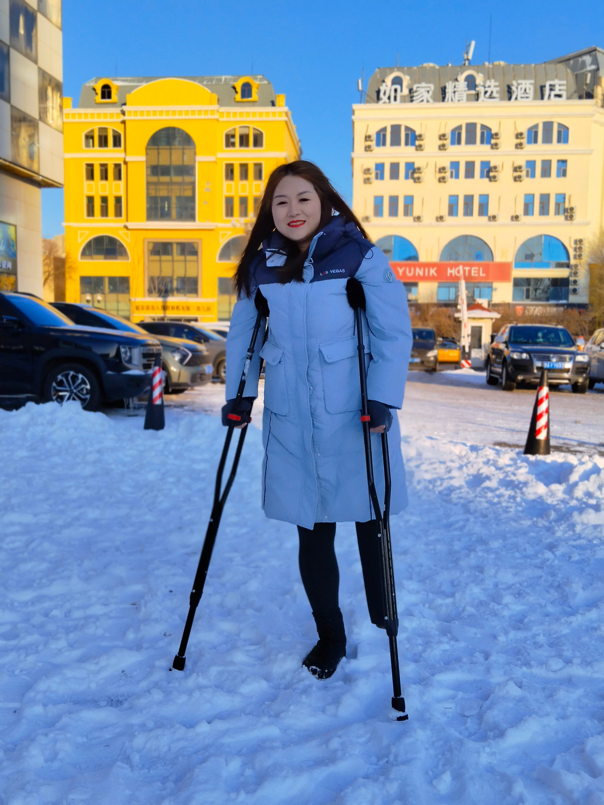 Grace, a Sak girl, went out to play in the snow.